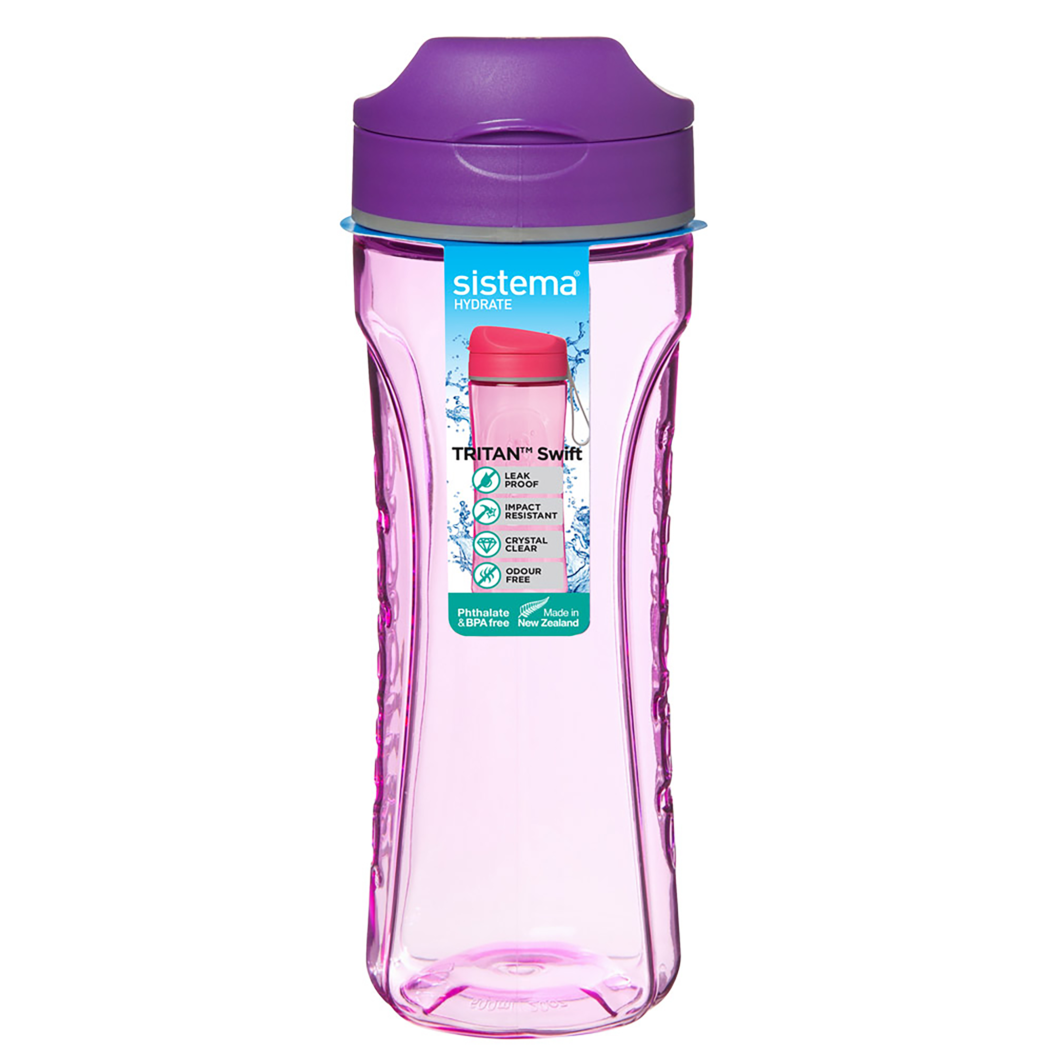 Sistema Hydrate Drinkfles Tritan Swift 600ml - 7.3x9x21 cm - assorti - prijs per stuk