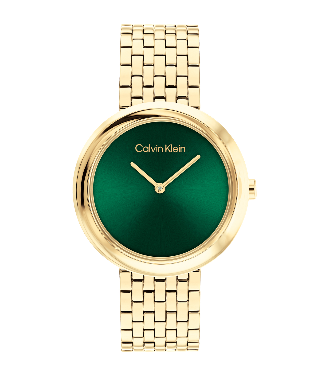 Calvin Klein Polshorloge Twisted Bezel Goud-Groen