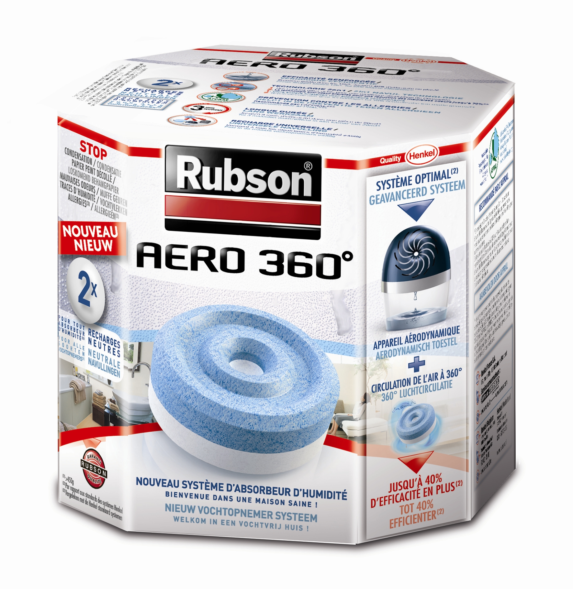Rubson Aero 360 Vochtopnemer met 2 Tabs zonder Parfum