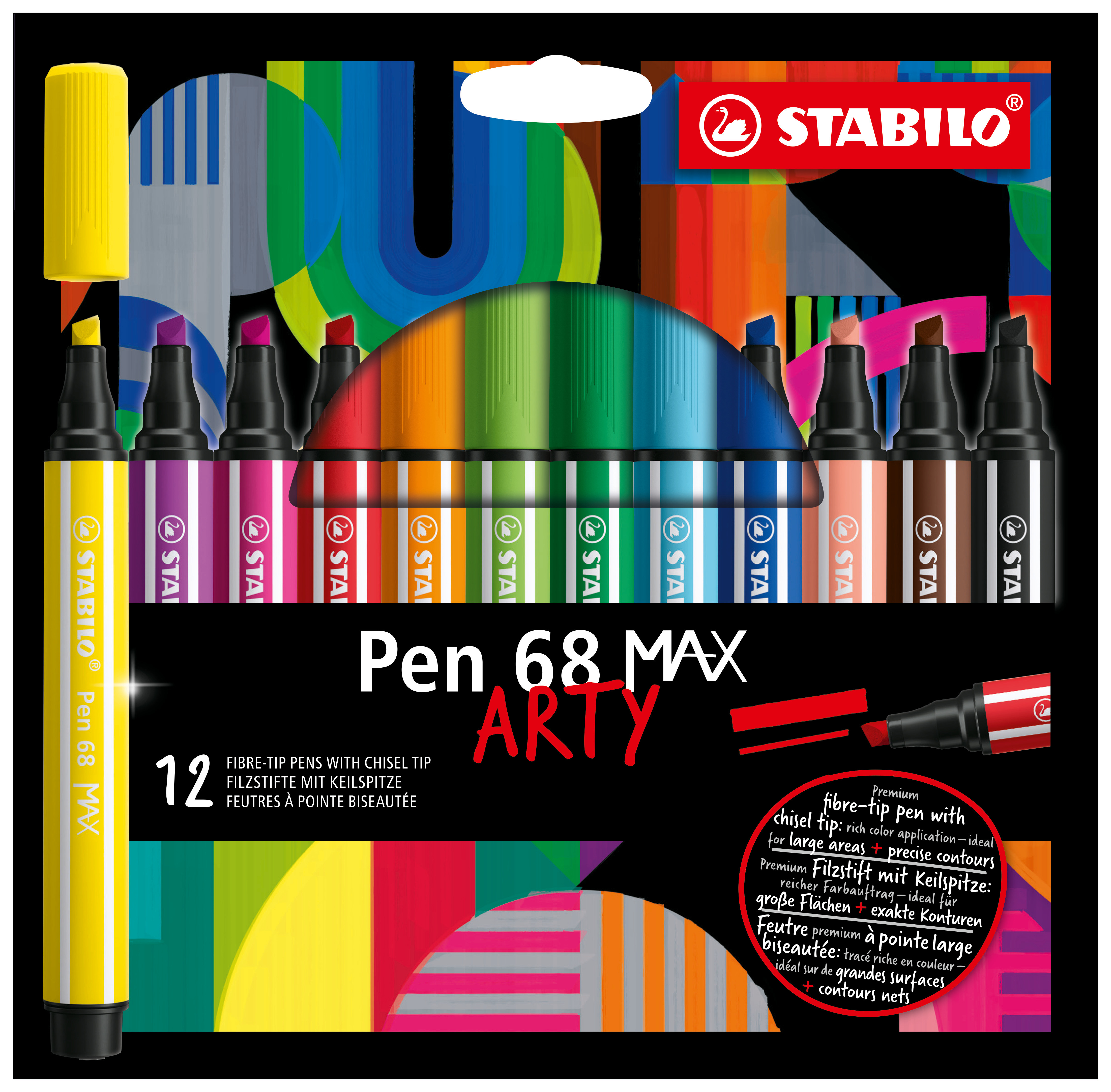 STABILO Viltstiften Pen 68 Max Arty 12 stuks