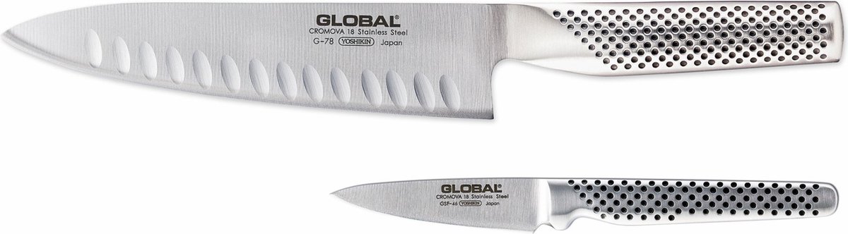 Global Messenset G-7846 2-delig - Koksmes met Kuiltjes G78 & Schilmes Gsf46
