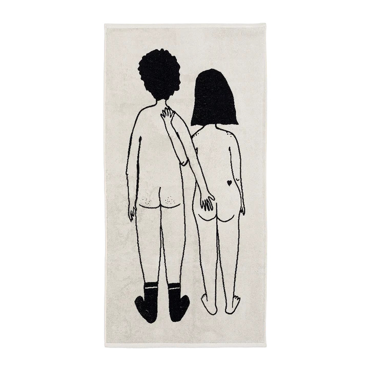 Helen B Badhanddoek Naked Couple Back 70x140 cm - Katoen