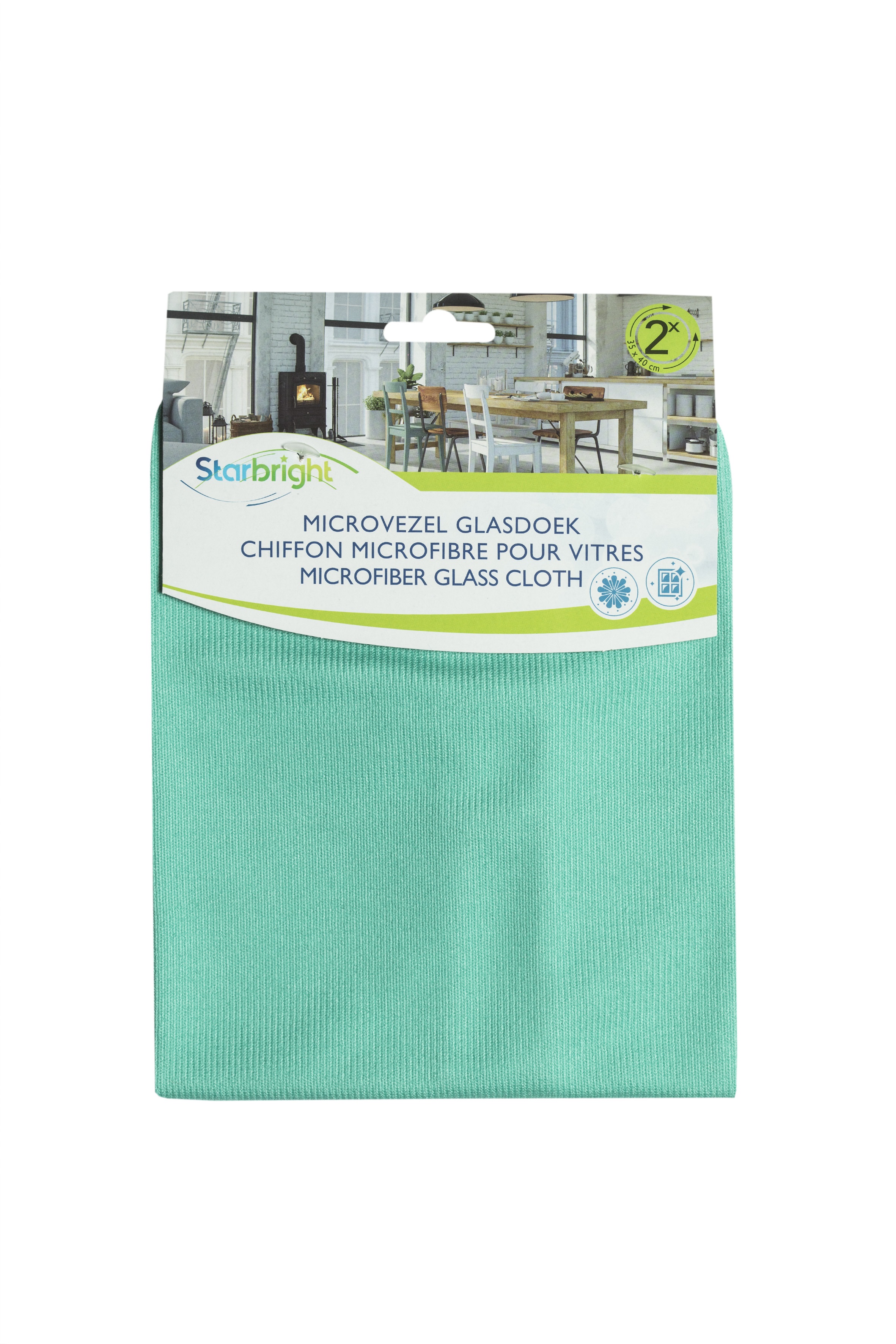 Starbright Glasdoek 35x40 cm set 2 stuks - Microvezel