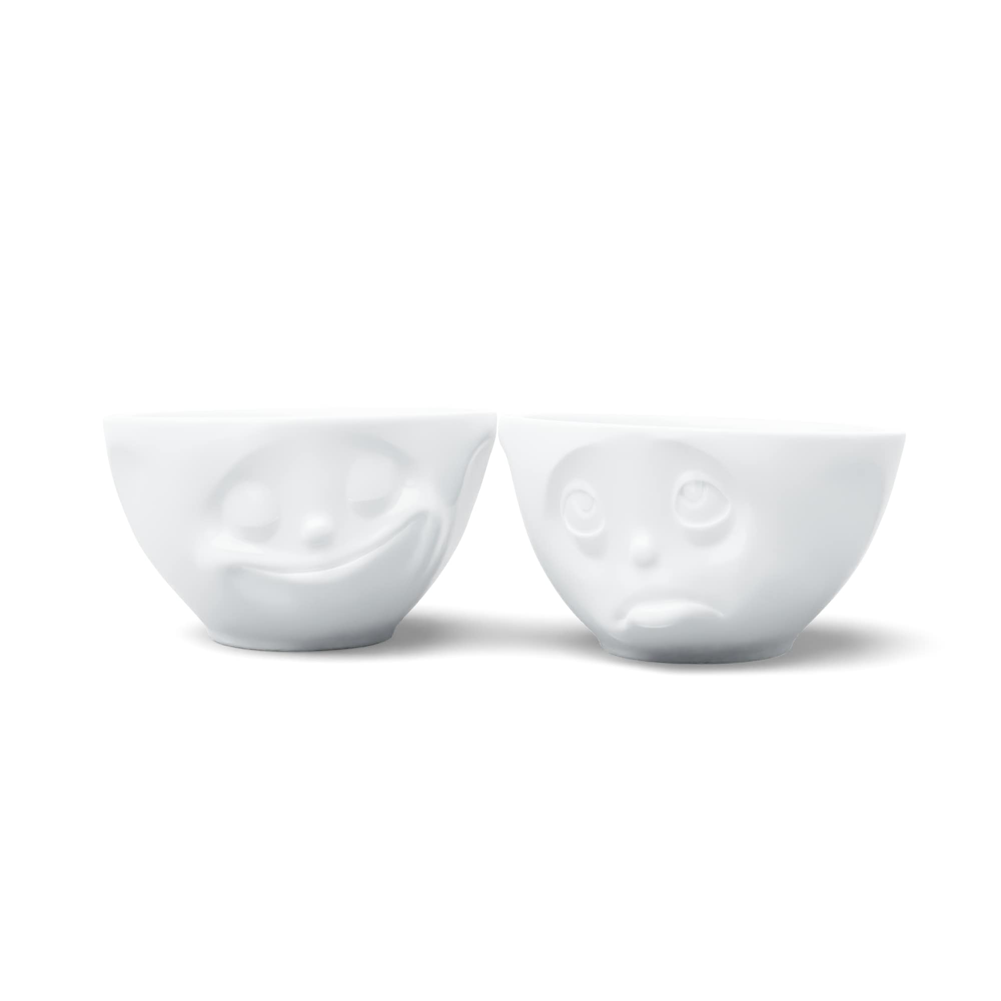 Tassen Bowl Happy & Oh Please set 2 stuks 200ml - Porselein - Wit - No.2 - 11.7x7.3 cm