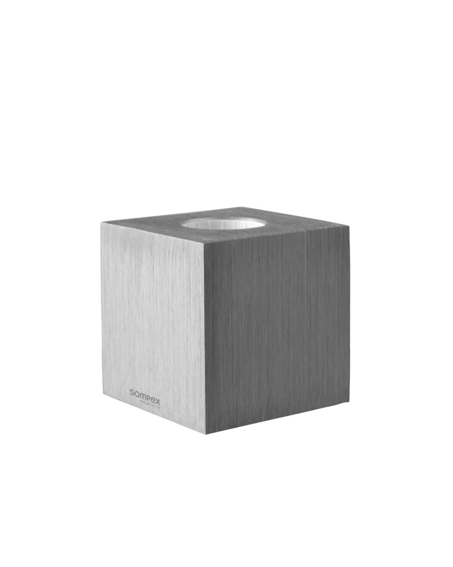 Sompex Tafellamp Cubic Silver - 8x8x8 cm - Aluminium - 60 W - E27 - excl. Lamp