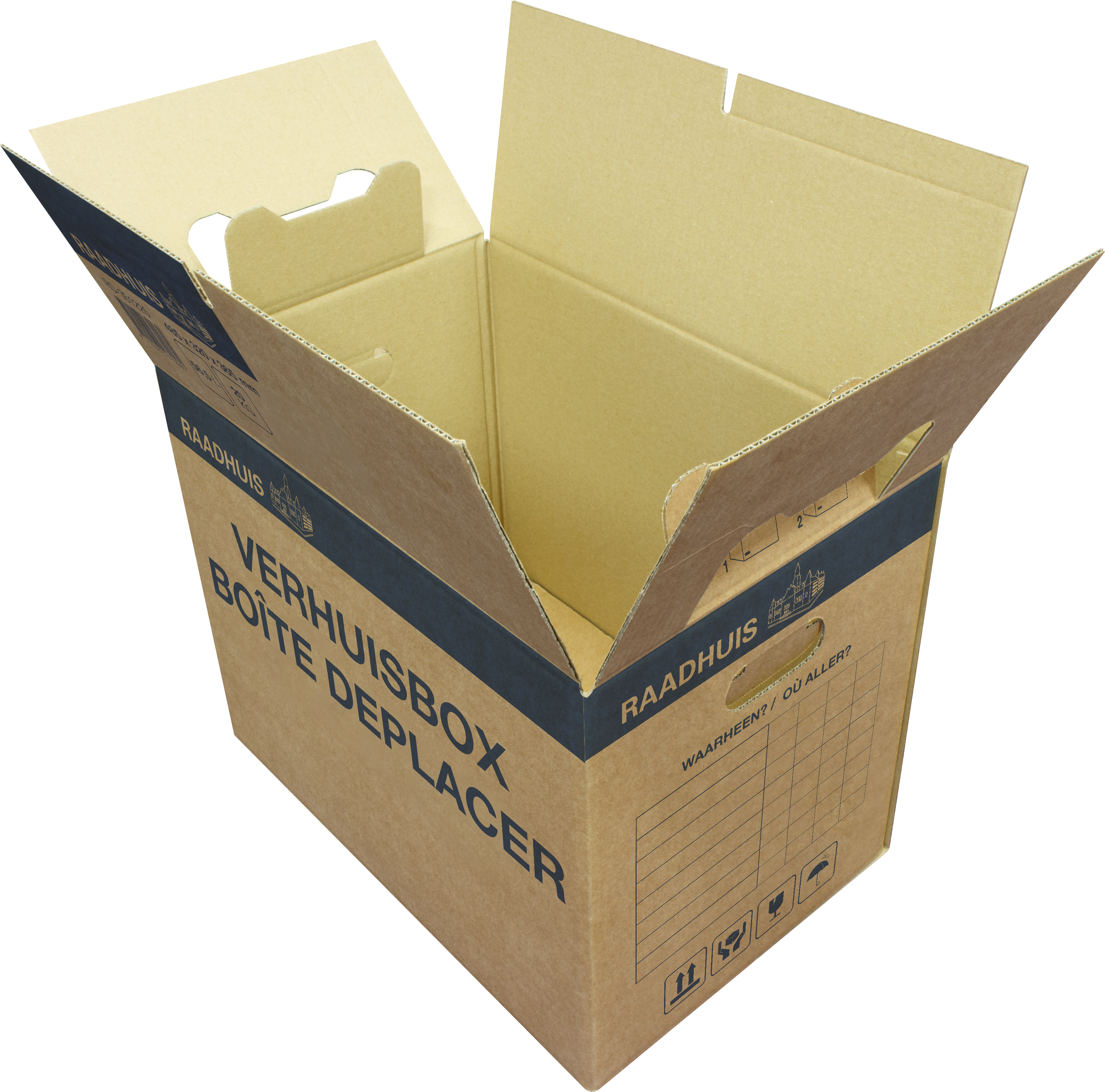 Raadhuis Verhuisdoos Dubbele Bodem 48.5x32x37 cm - 56.5 l