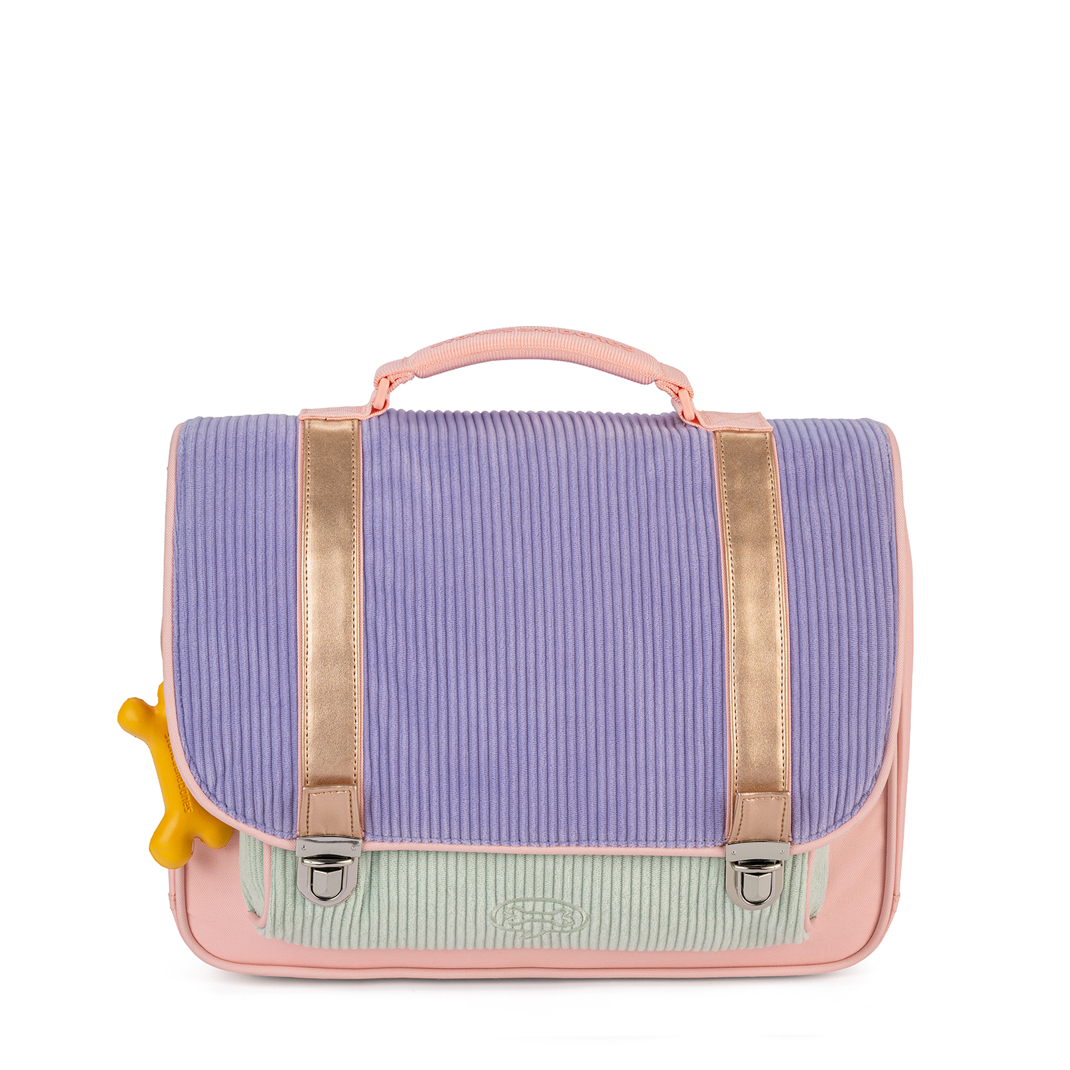 STONES and BONES Boekentas Cassis Corduroy Lavender-Aqua 38x14x28 cm