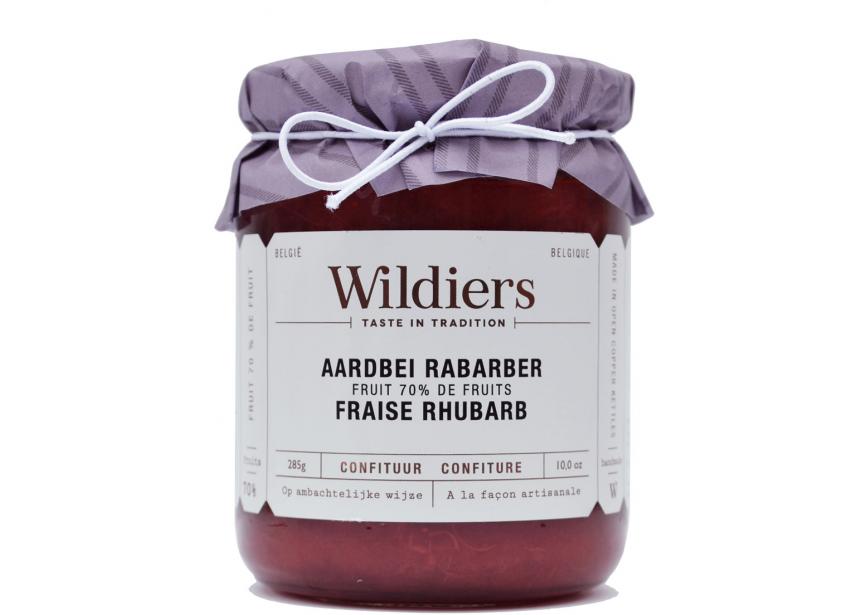Wildiers Confituur Aardbei/Rabarber 285 g - 70% Fruit