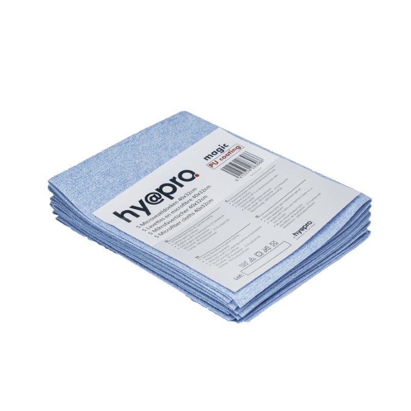 Hy@Pro Microvezeldoek 40x32 cm set 5 stuks - Blauw