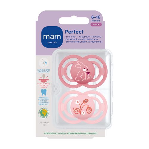 Mam Fopspeen Perfect Start Silicone Ecru-Groen 6-16 maand - 2 stuks