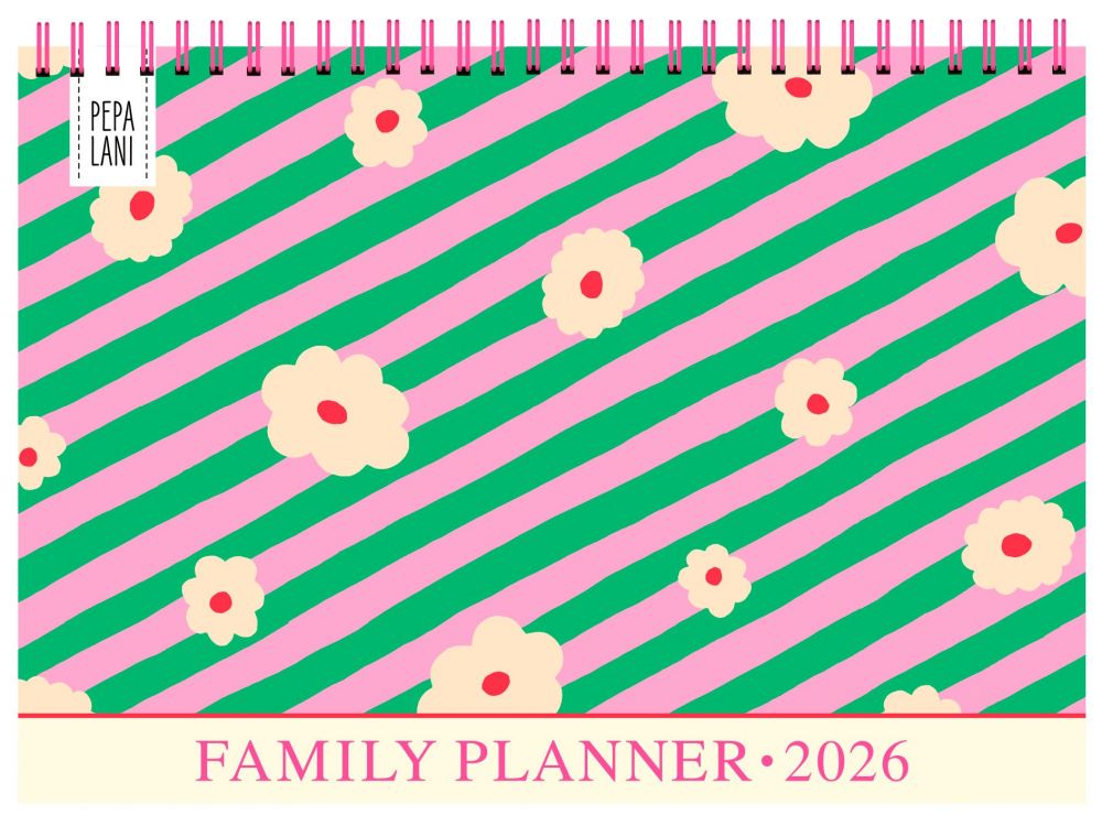 Pepa Lani Familieplanner Flowerstripes 2026 - 21.5x16.5 cm