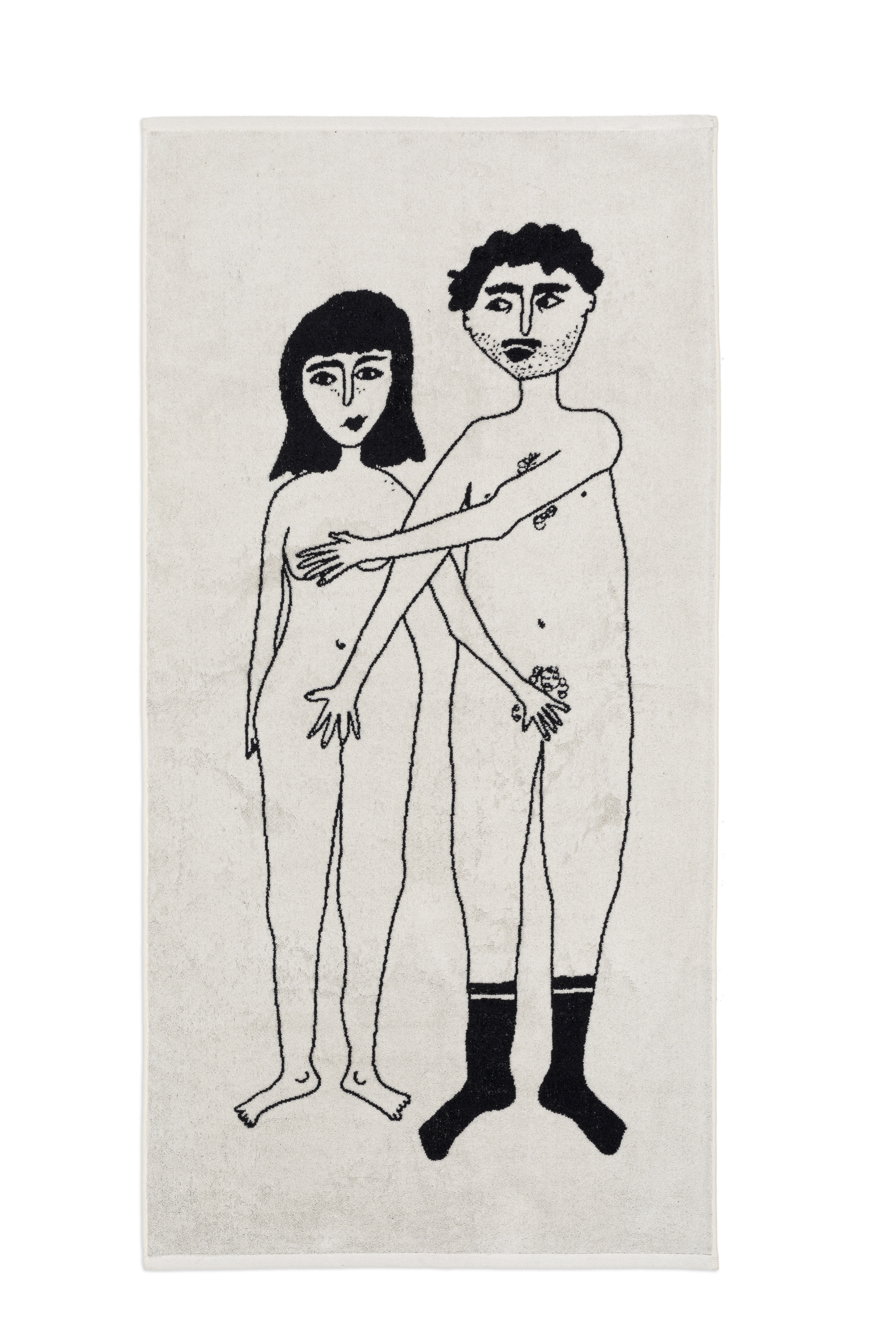 HelenB Badhanddoek Naked Couple 70x140 cm - Katoen