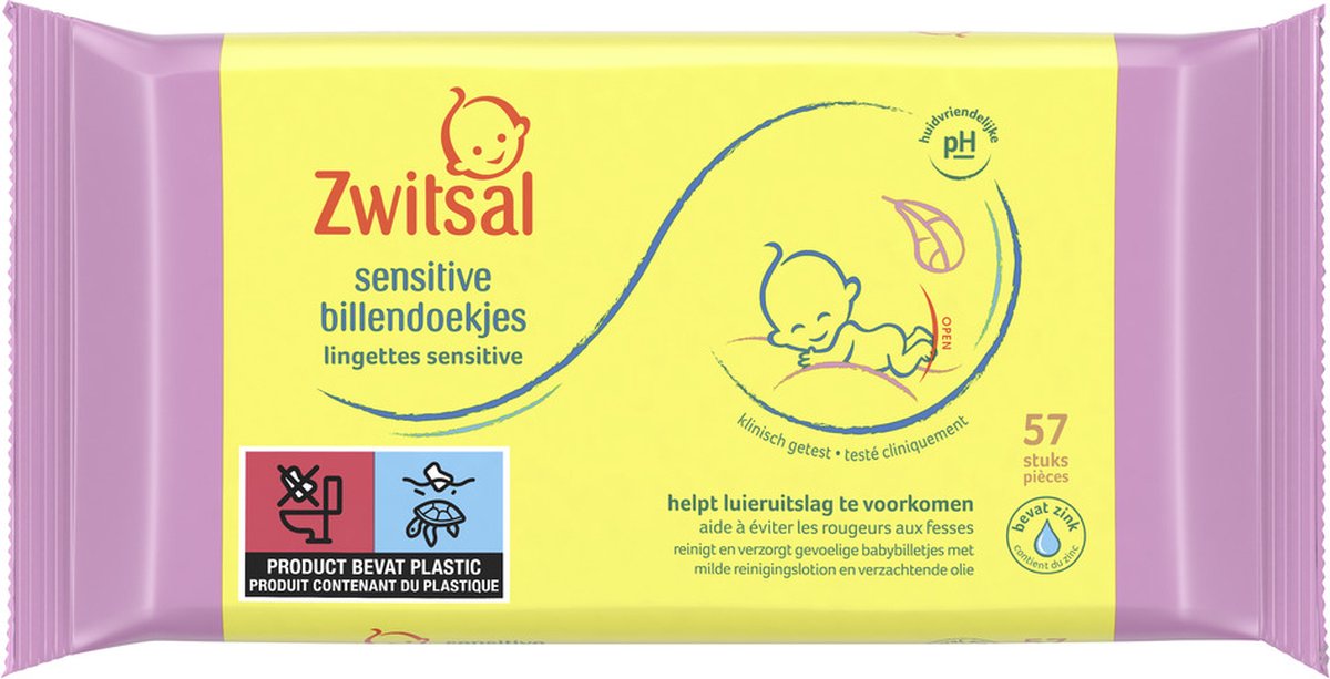 Zwitsal Vochtige Billen Doekjes Sensitive 57 stuks