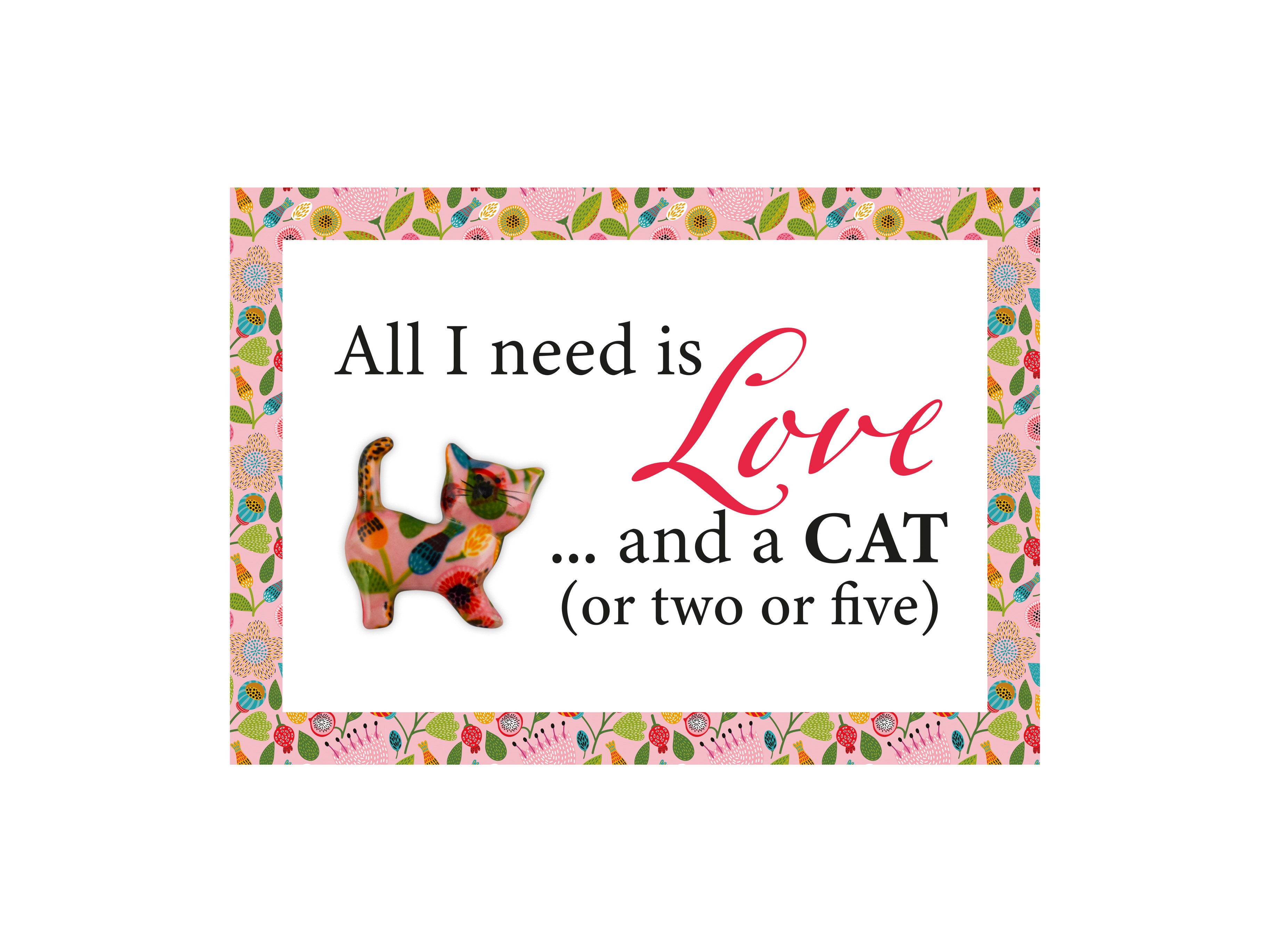 Pomme-Pidou Happy Pet Quote 21x14.8 cm All I Need is Love and A Cat