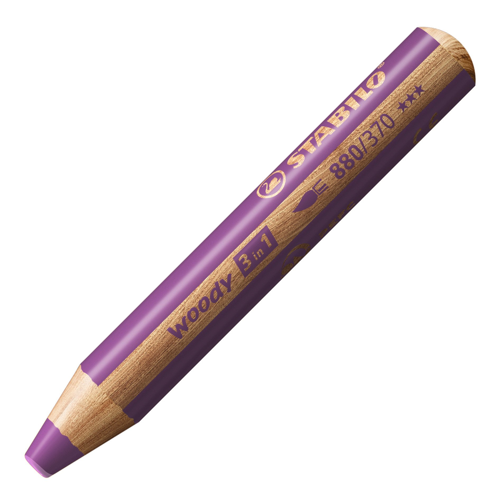 STABILO - Kleurpotlood, aquarelpotlood & waskrijt in één - woody 3 in 1 duo - 10 Stuks - Etui met 20 kleuren en puntenslijper
