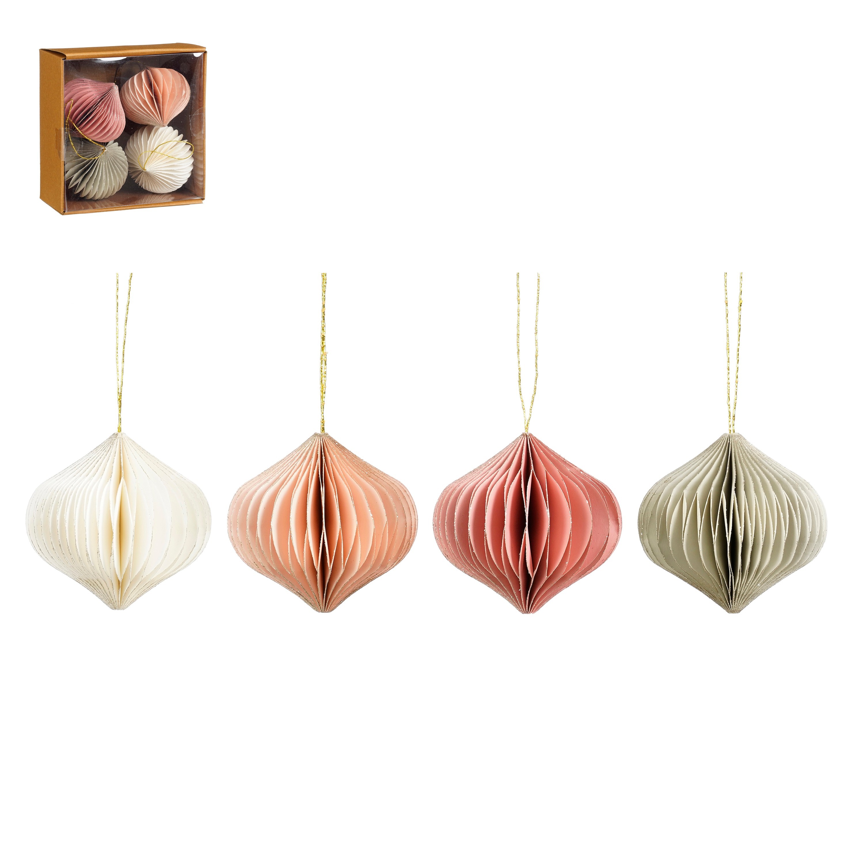 Boomhanger Mica Ui 8x8 cm set 4 stuks - Papier - Verschillende Kleuren in Set