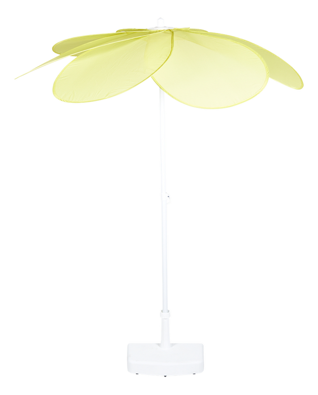 Decoris Parasol Bloemblaadjes Geel 180x210 cm Excl Parasolvoet