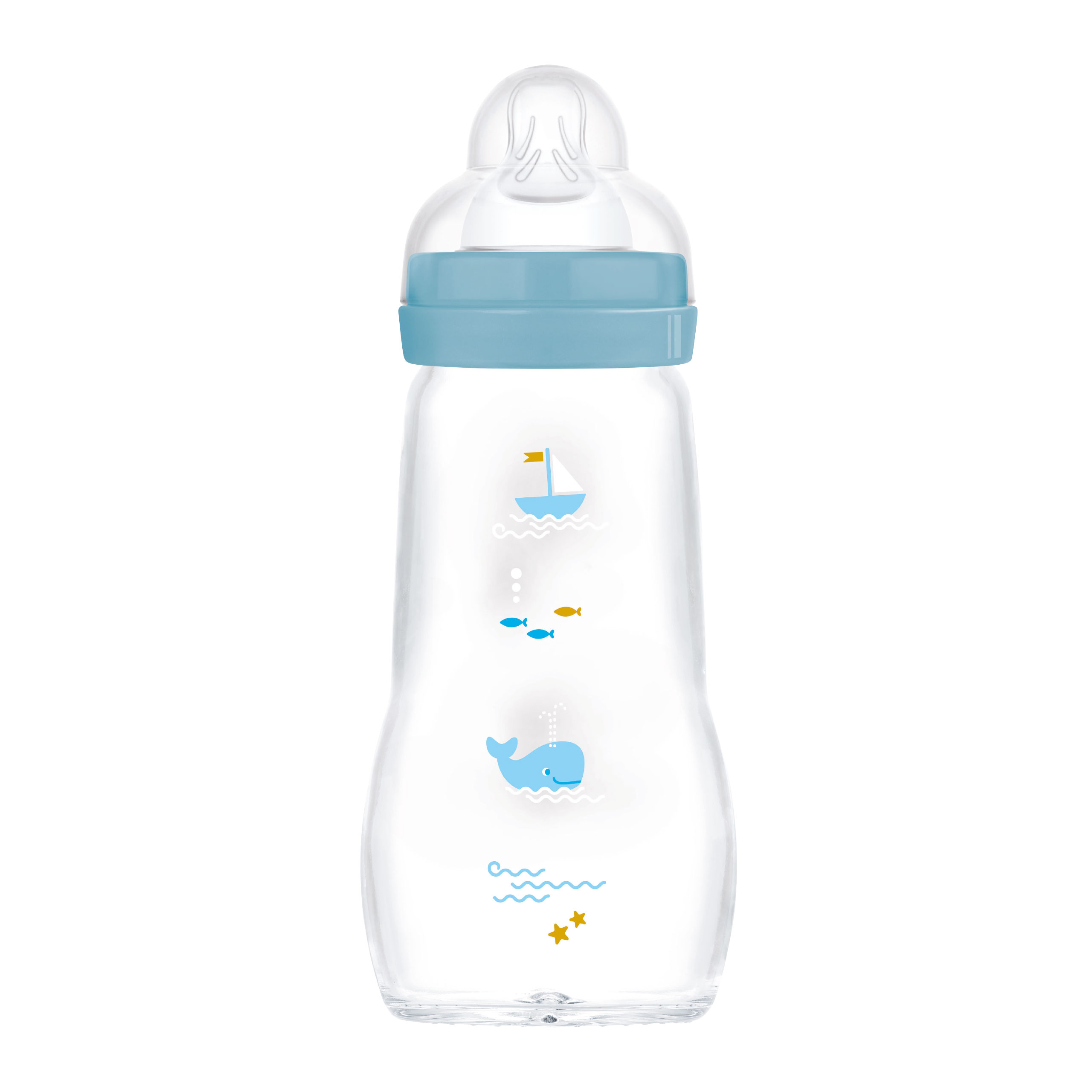 Mam Zuigfles Feel Good Glas Blauw 260 ml