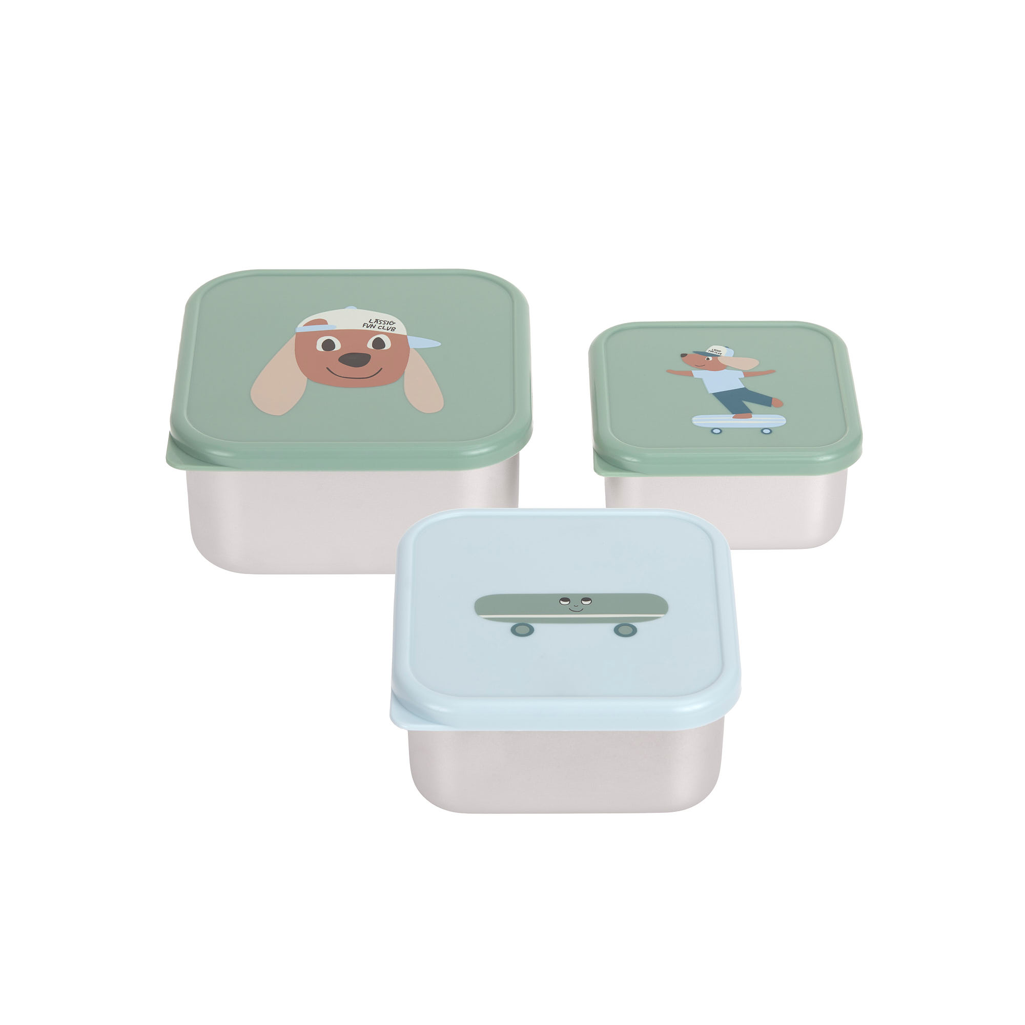 Lässig Snackdoosjes Rvs Tiny Team Dog - 3 stuks