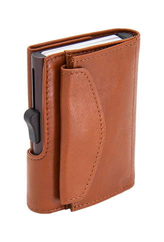 C-Secure Kaarthouder/Portefeuille XL Leder - Geldvak - 8-12 Kaarten -Chestnut