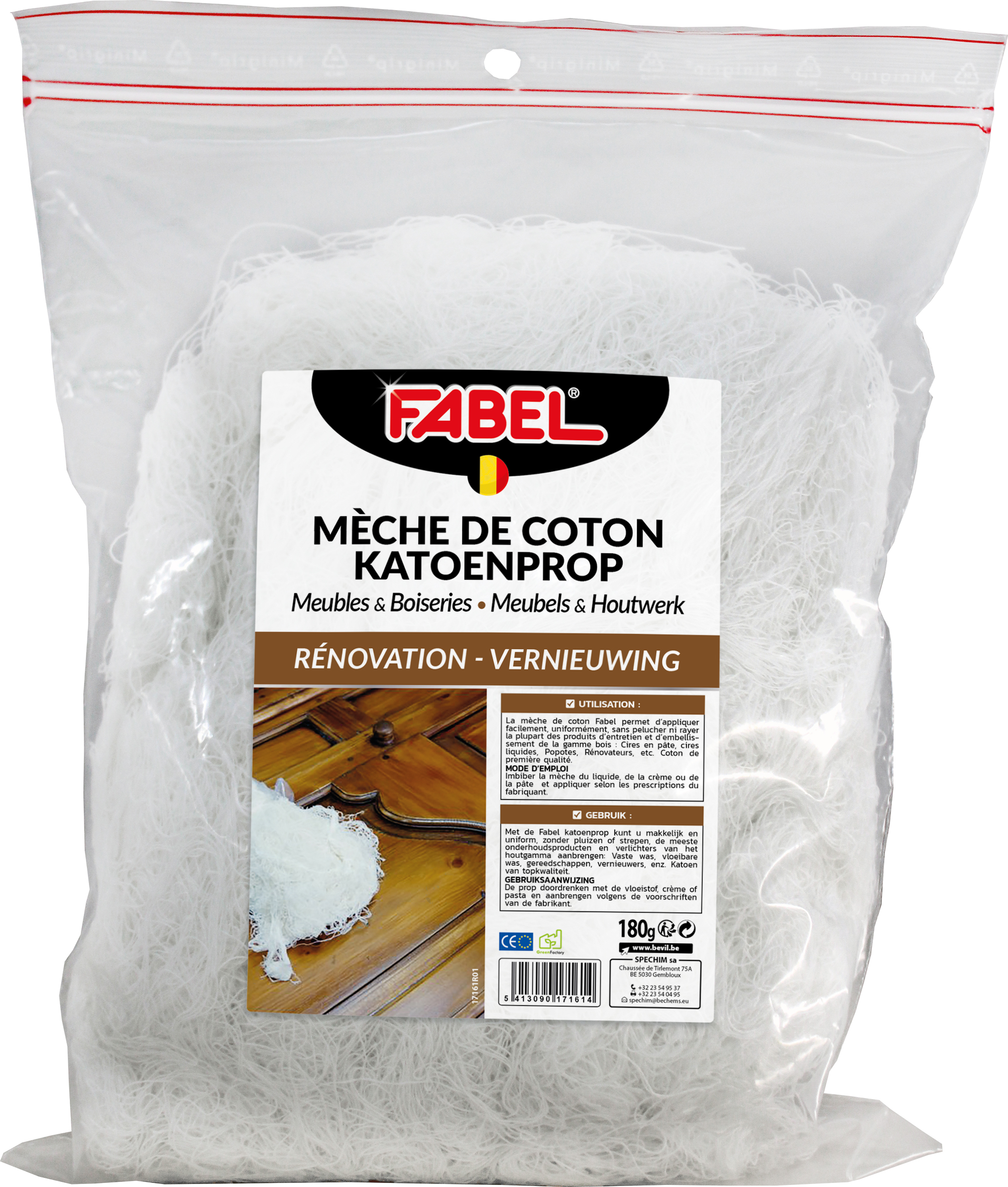 Fabel Katoenprop Hout en Meubels 180gr