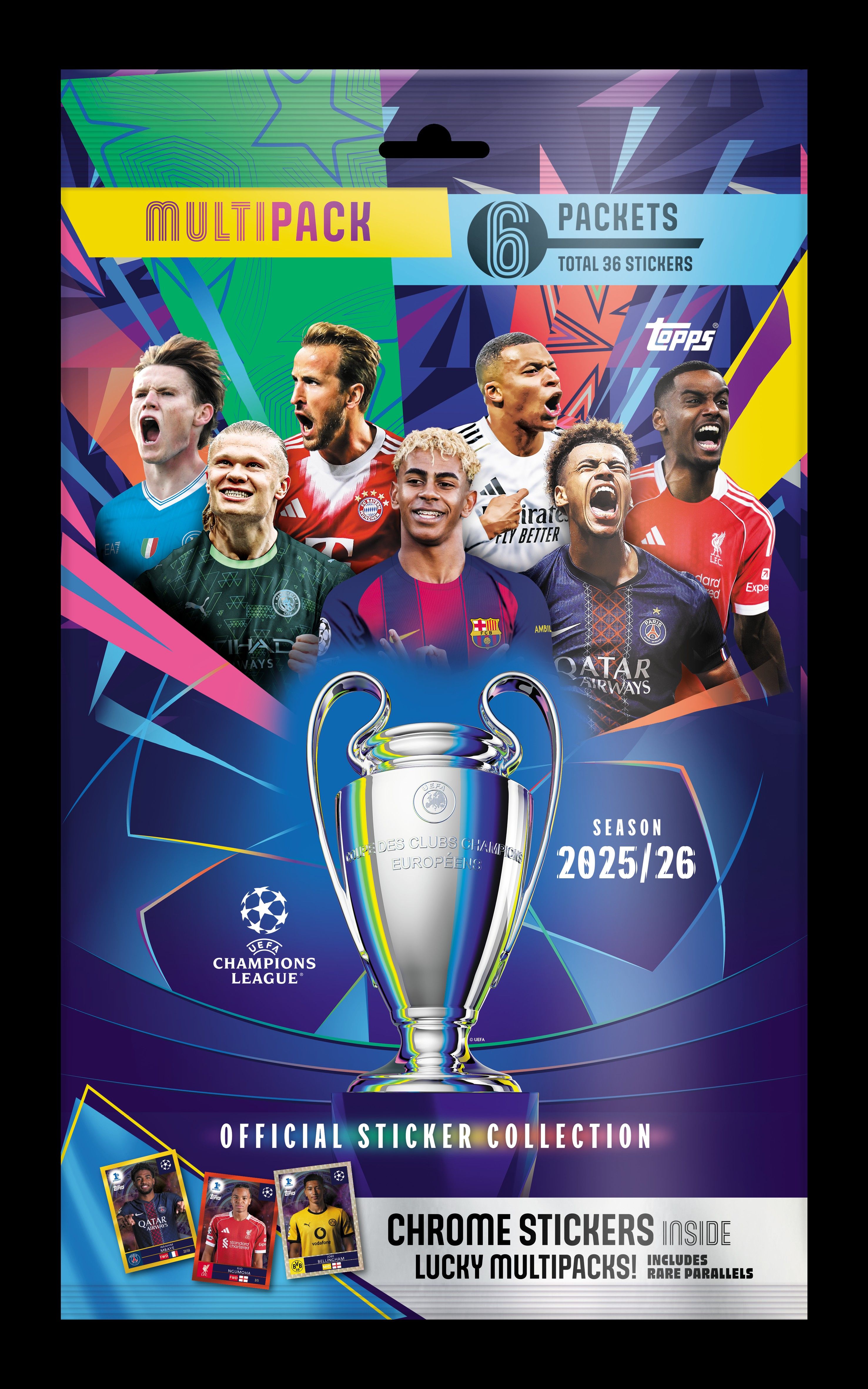 Topps UEFA Champions League Stickers Multipack 6 Pakjes - Official Sticker Collection 2025-26