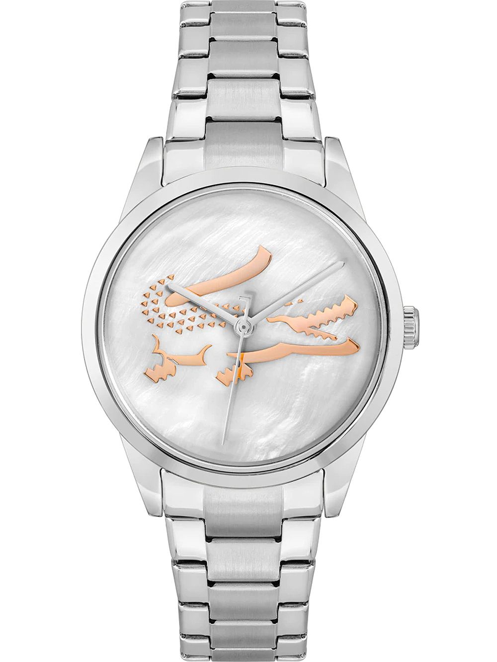 Lacoste Polshorloge Dames Ladycroc Mini Zilver/Parelmoer