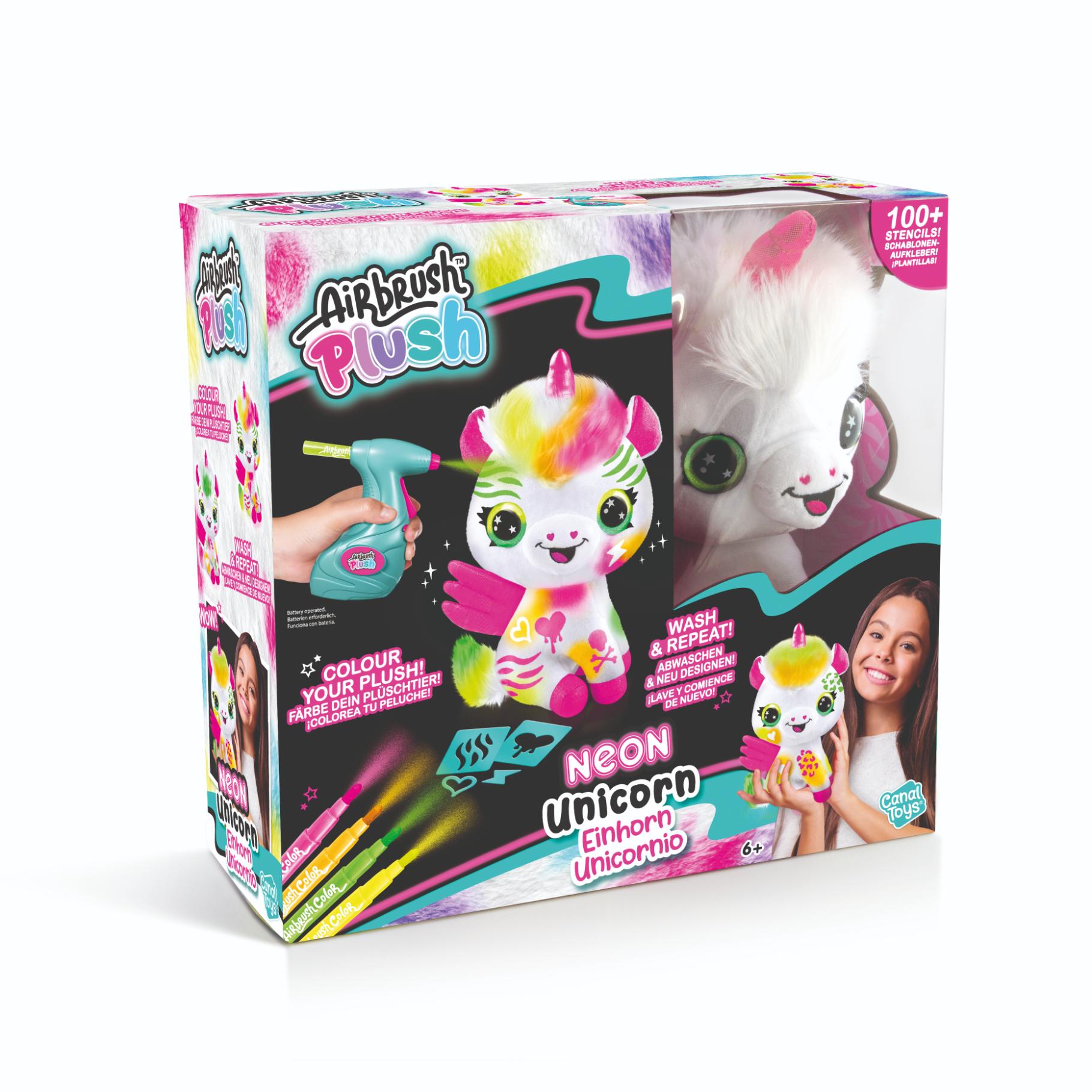 Airbrush Pluche Neon Eenhoorn
