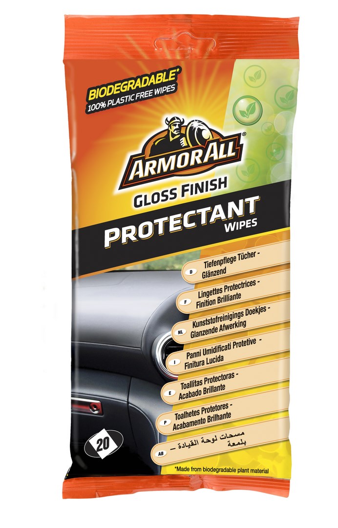 Armor All bio dashboard wipes gloss reinigt, beschermt en herstelt kleur