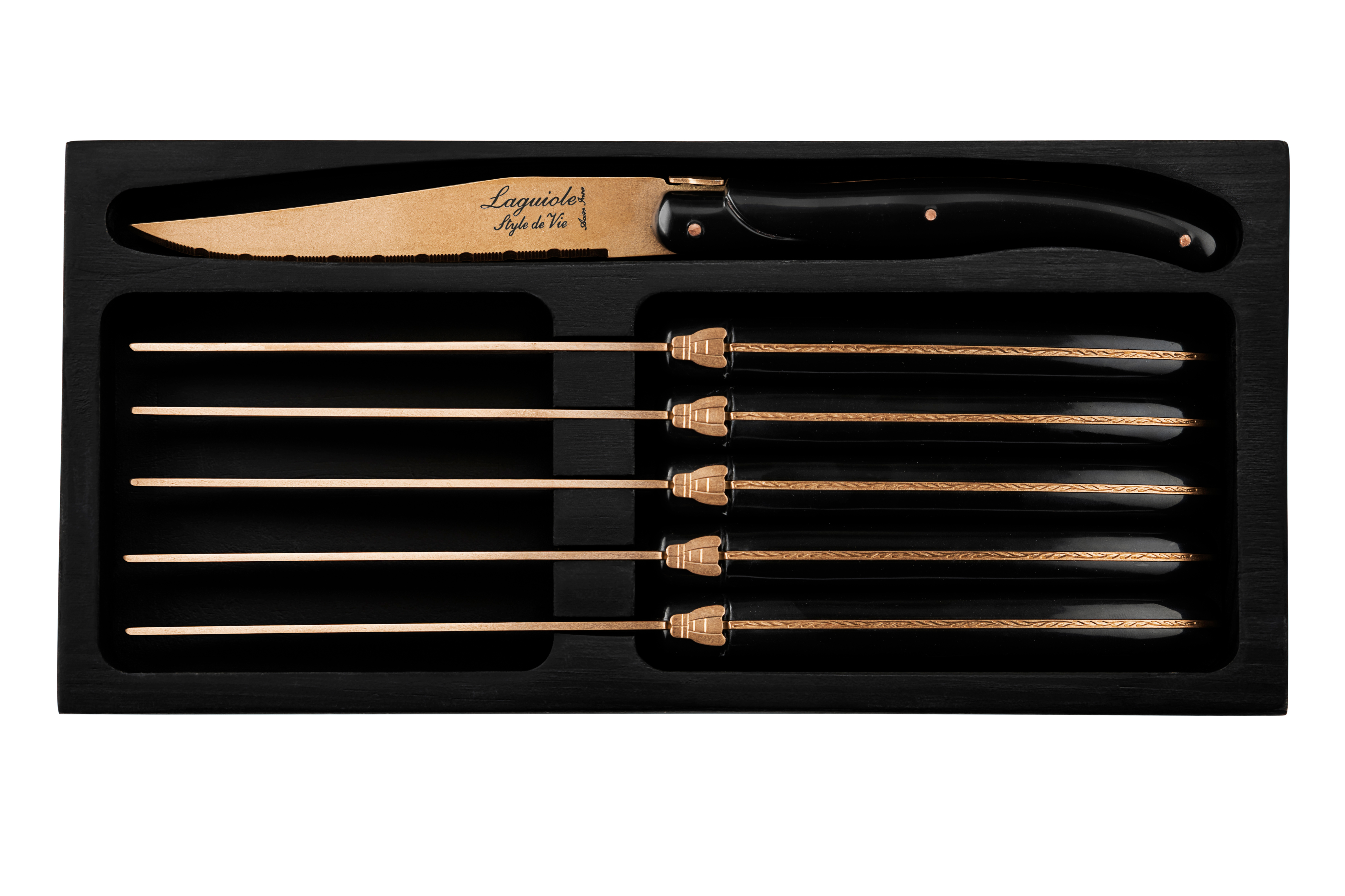 Laguiole Steakmes Prestige Line Copper set 6 stuks - Stonewash