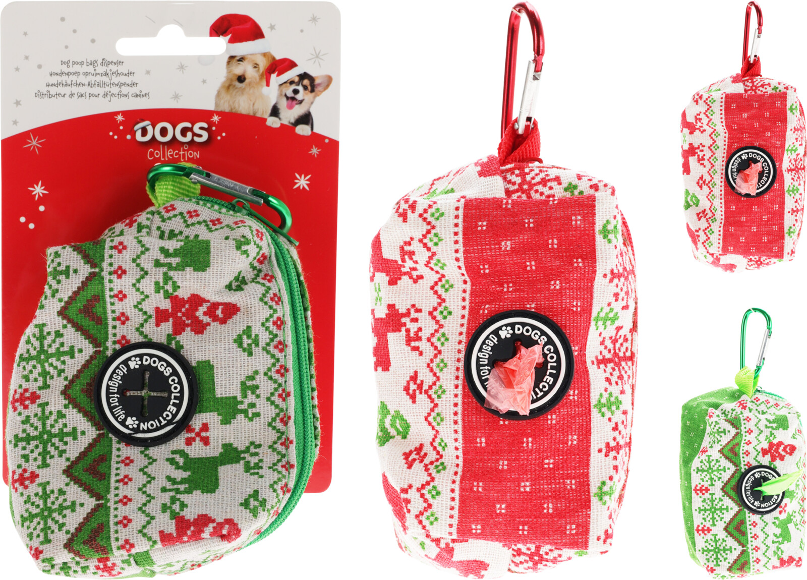 Houder Kerst voor Poepzakjes 10x7x5 cm - met 15 Poepzakjes