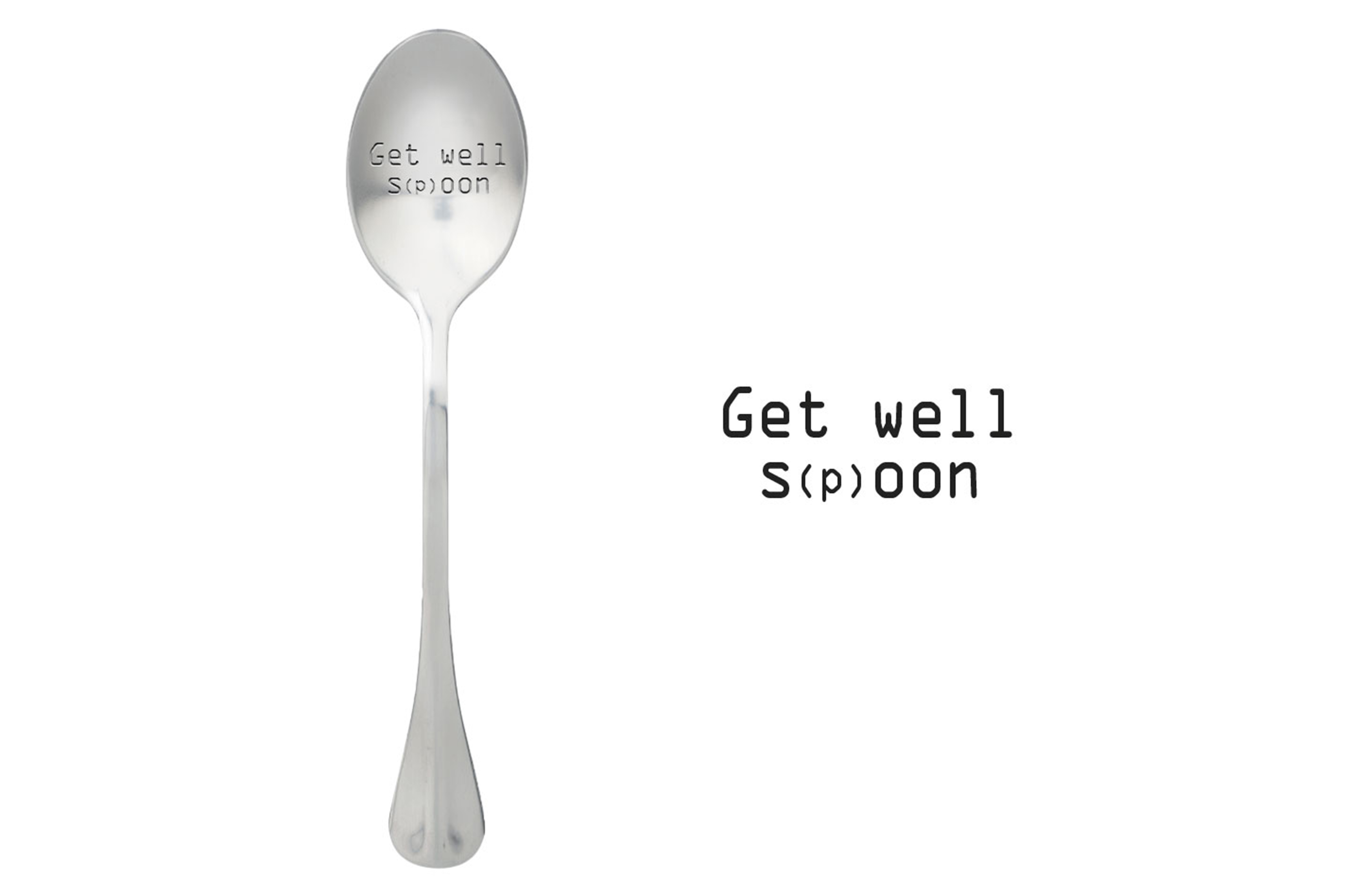One Message Spoon Lepel met Tekst Get Well S(p)oon