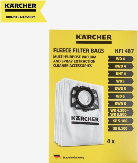 Karcher Stofzakken Vlies WD 4/5/6 4 stuks