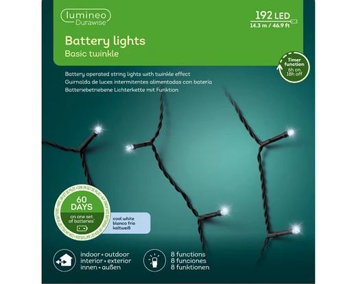 Kerstverlichting LED Durawise Twinkle 14.3m - 192 leds - Black/Cool White - In/Outdoor