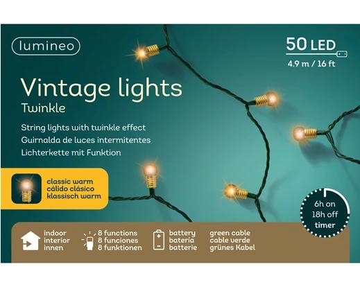 Kerstverlichting LED Vintage Twinkle 4.9m - 50 leds - Green/Classic Warm - Indoor
