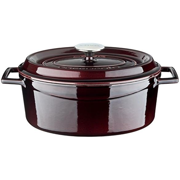Lava Gietijzeren Stoofpan Geemailleerd Ovaal 23x29cm - Aubergine