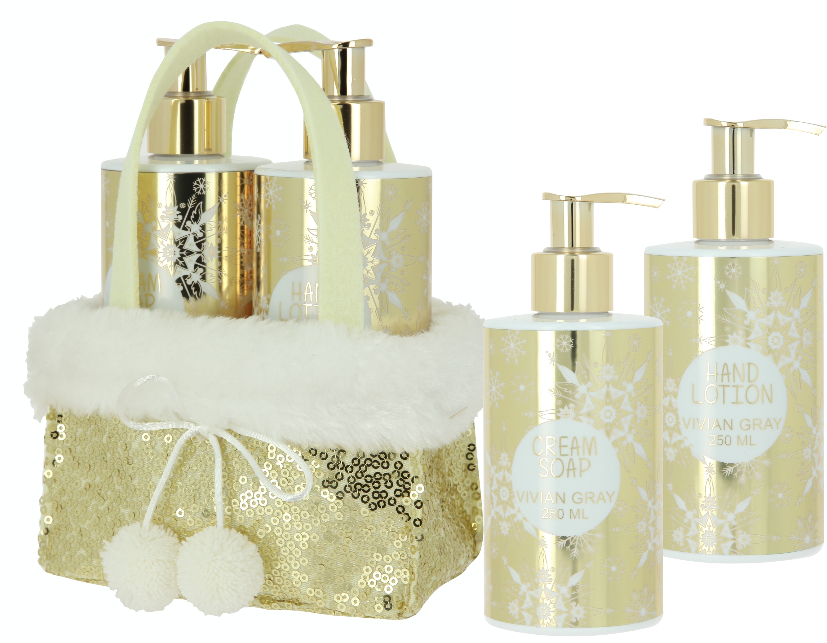 VivianGray Set Golden Glitters 2x 250ml - Handzeep & Handlotion