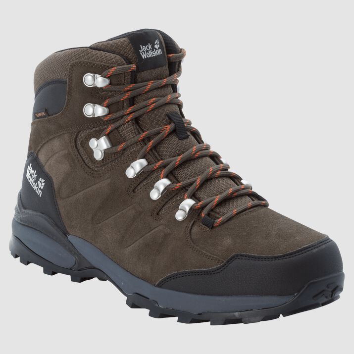 Jack Wolfskin Wandelschoen Heren Refugio Khaki/Phantom - Maat 11/45H Hoog