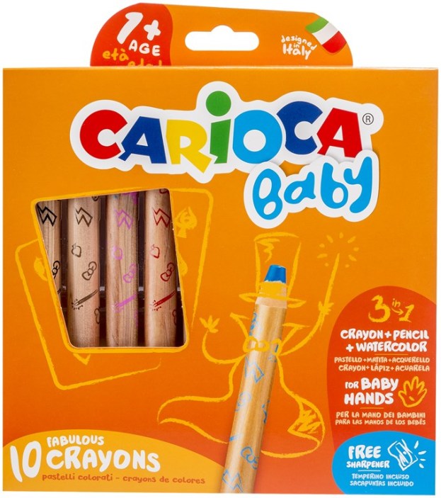 Carioca Baby Kleurpotloden 3in1 Jumbo 10 stuks - 1+ jaar