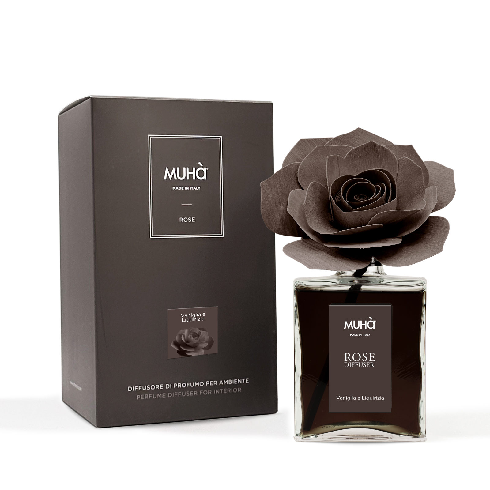 Muhà Geurdiffuser Rose Brown 200ml - Vanilla & Licor