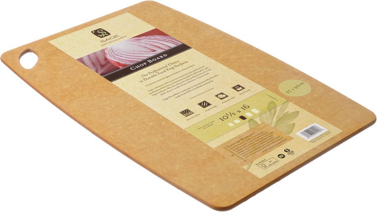 Sage Snijplank 27x40 cm Naturel - Vaatwasbestendig - Houtcomposiet