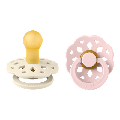 Bibs Fopspeen Latex Rond Boheme Ivory-Blossom 0-6 maand - 2 stuks
