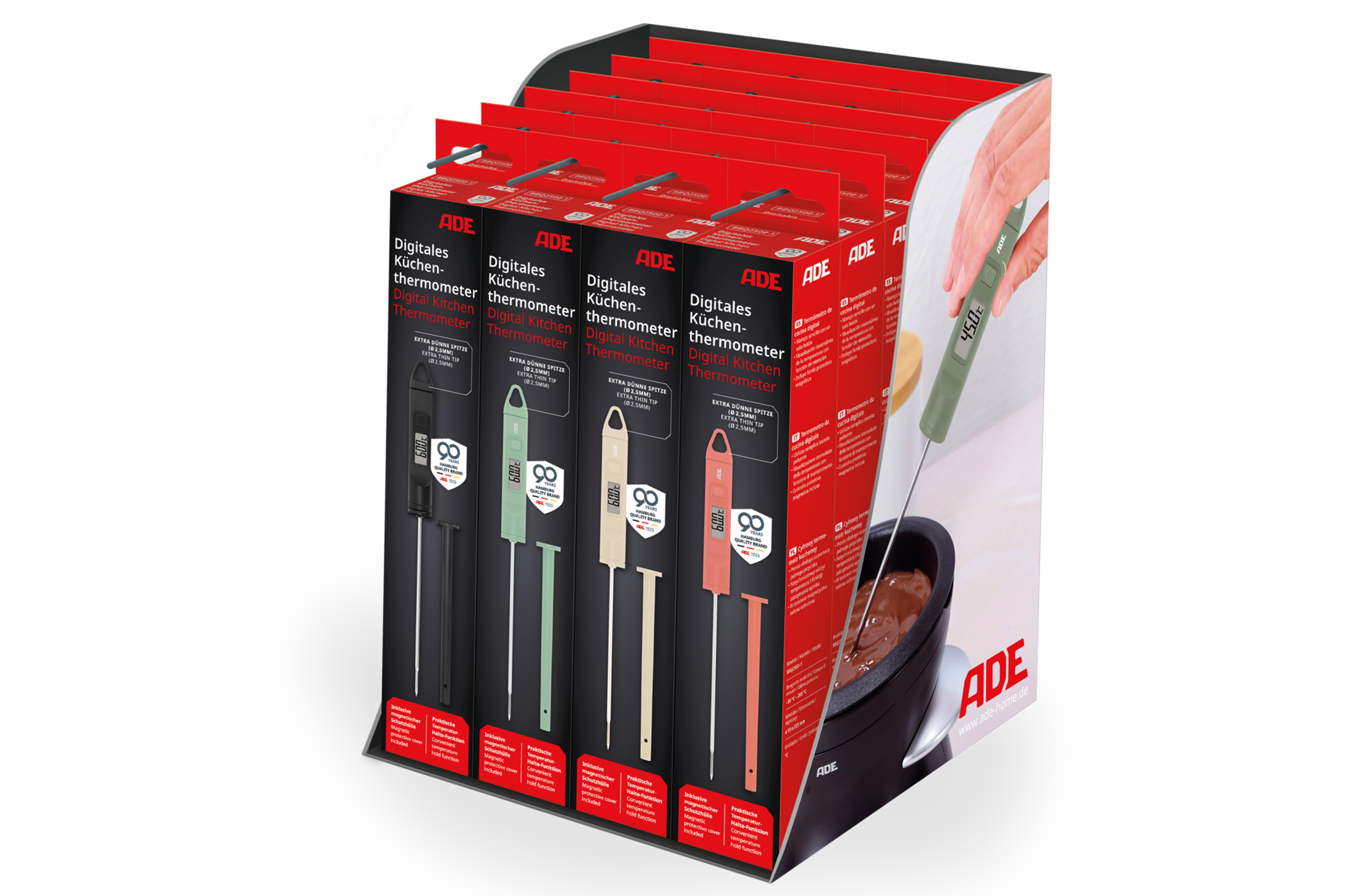 ADE Vleesthermometer Digitaal 22.4cm - tot 200 graden - assorti - prijs per stuk