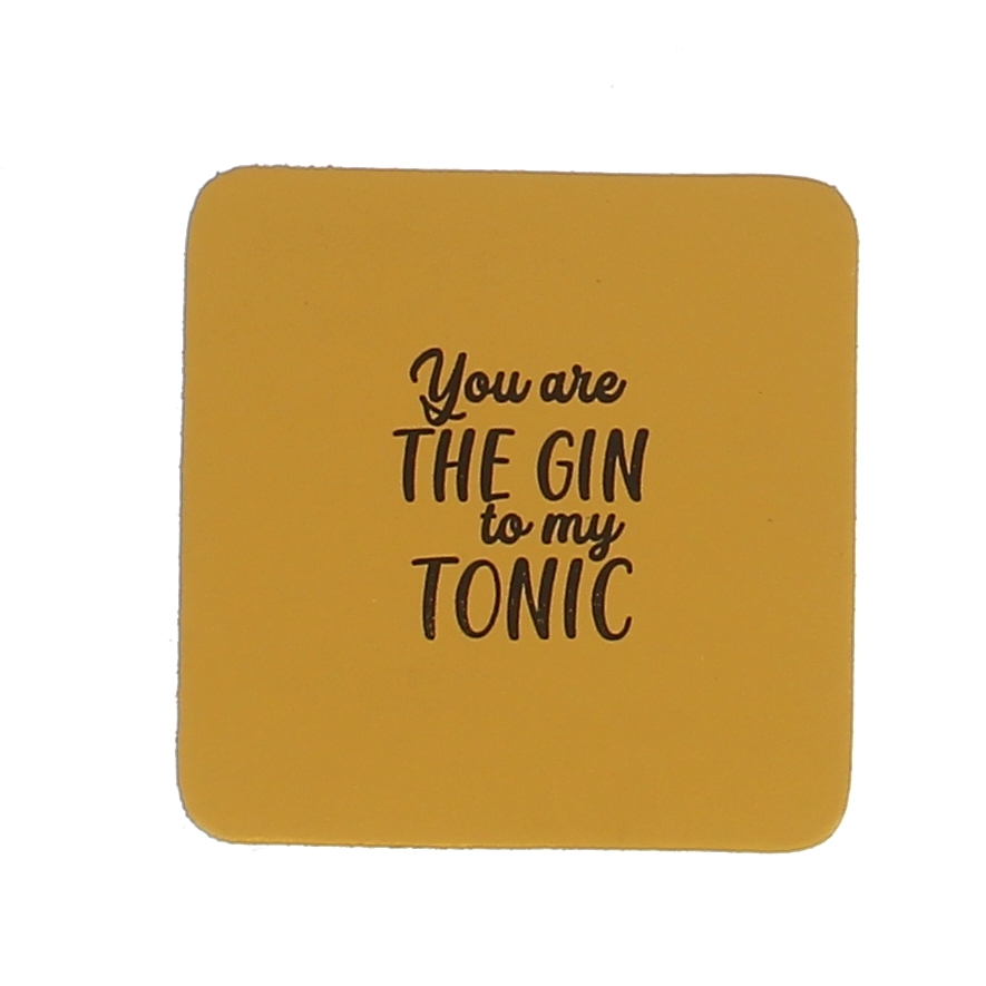 Enjoy Your Drink Glasonderzetter Leder Vierkant - Natur/Black Gin Tonic