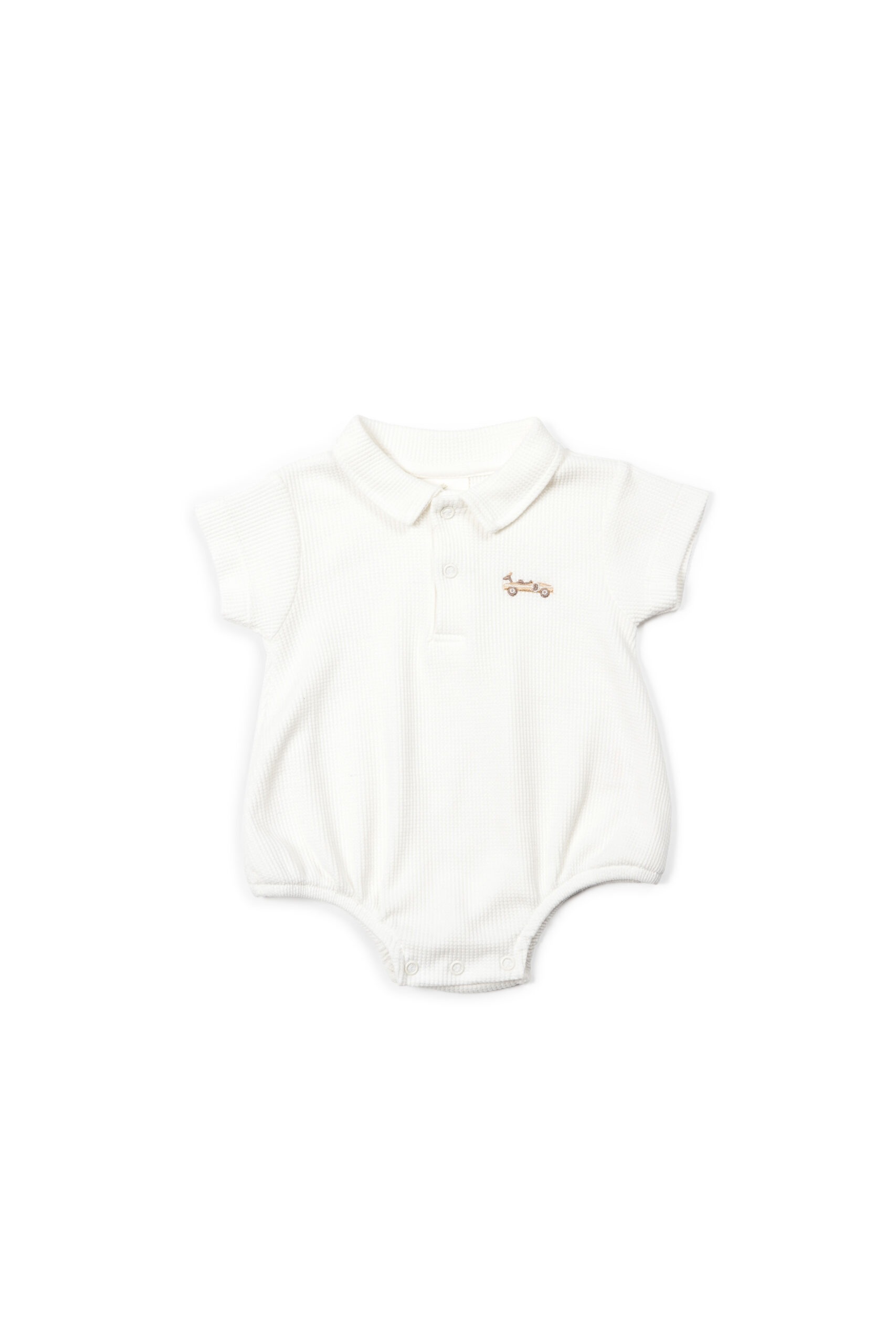 Living Nature Romper Jongens Zm Ralph Wafelstof Ecru - 6 maand