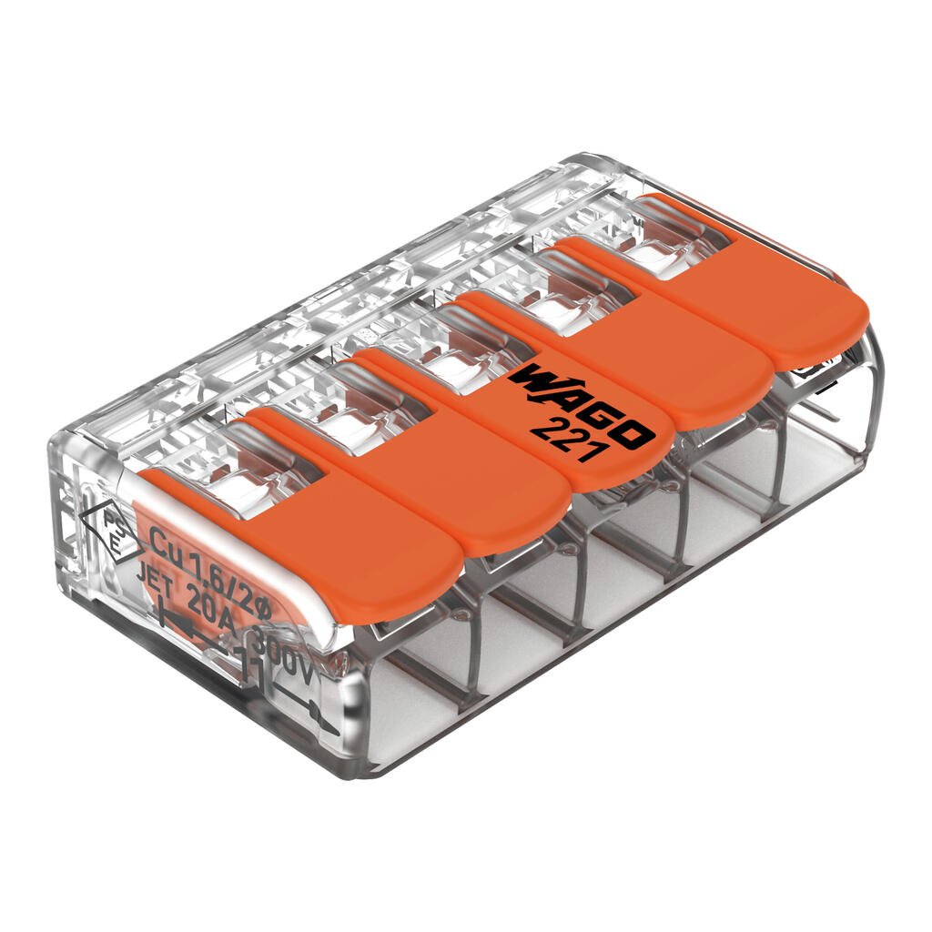 Wago Snelklem met hendel 5x 0,2-4mm 25 stuks in doosje