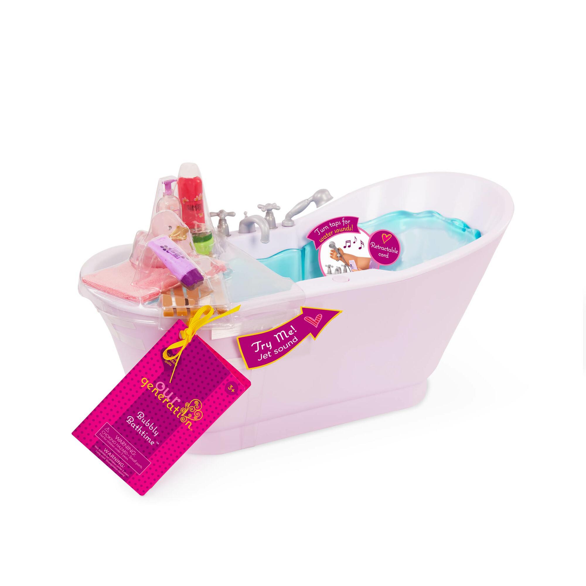 Our Generation Bath and Bubbles set, poppen bubbelbad met geluid