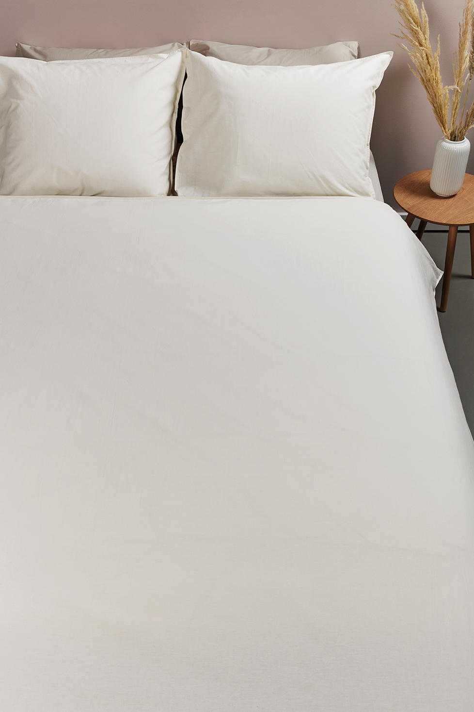 Ambiante Kussensloop Uni 60x70 cm Katoen Gebroken Wit 2 stuks