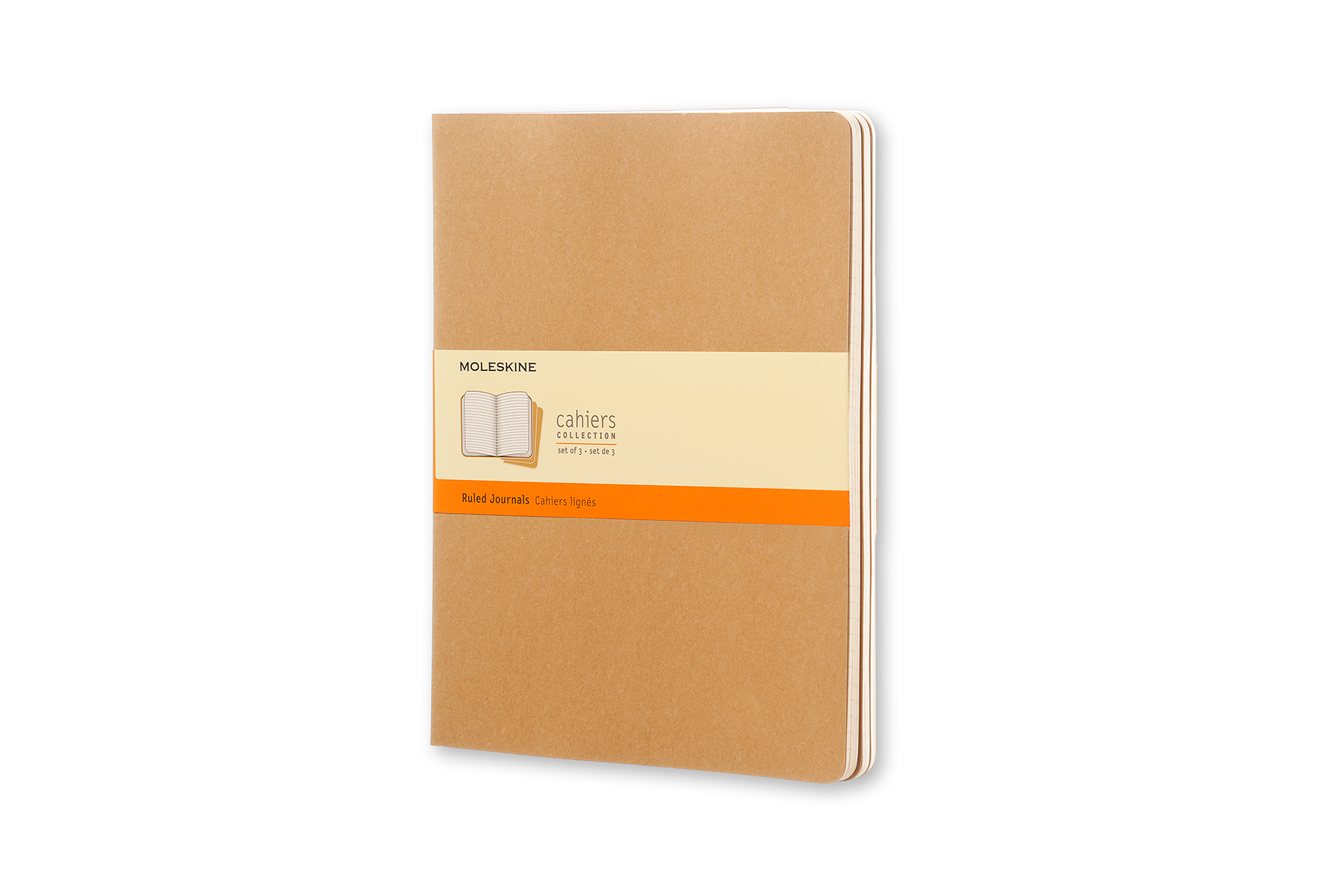 Moleskine Notebook Schrift XL Kraft  Gelijnd - 3 Stuks