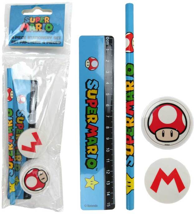 Mario Bross Schrijfset 4 stuks